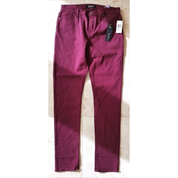 NWT Buffalo David Bitton Slim Straight Jeans Merlot Mid Rise - Picture 2 of 7